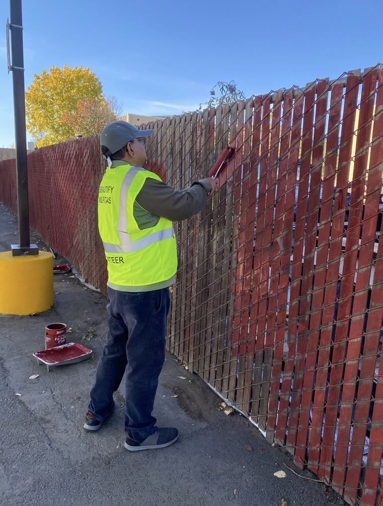 Volunteering to paint out graffiti