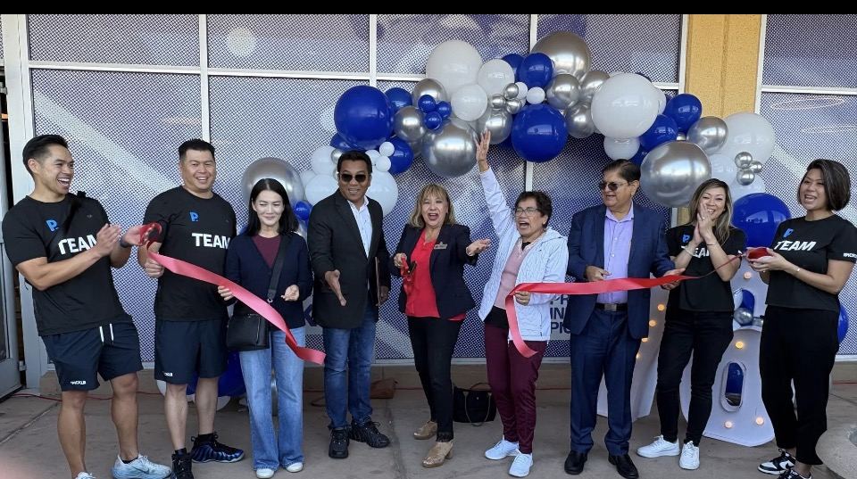 At a local business ribbon cutting