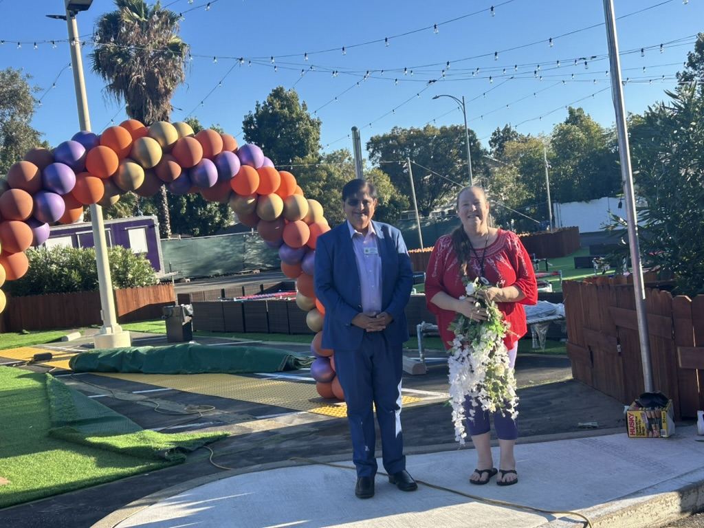 At an outdoor community event