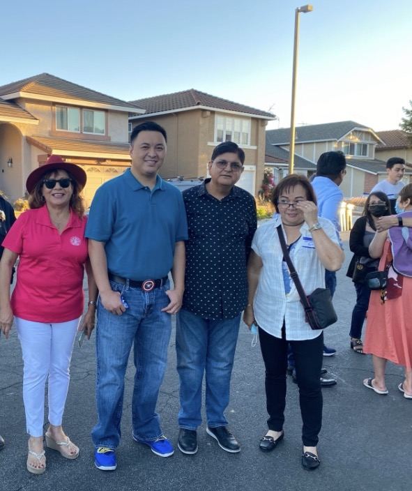 Talking with residents in the neighborhood